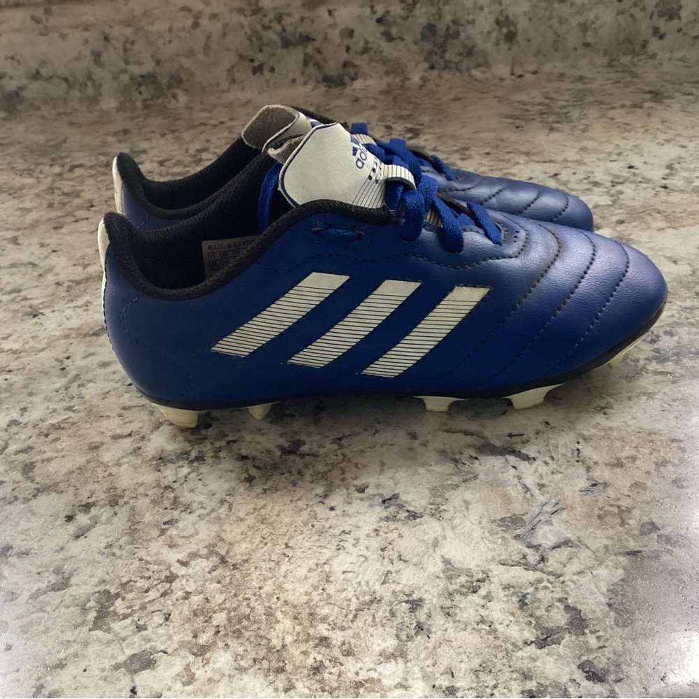 Adidas youth FG SOCCER  cleats blue and white kids size 13